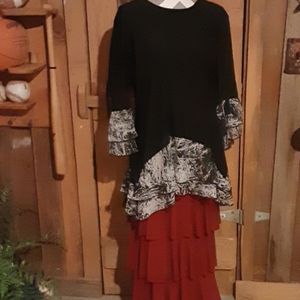Ruffled skirt and blouse